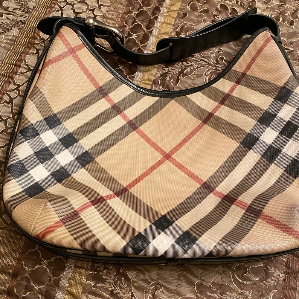 Authentic Burberry Nova Check hobo bag